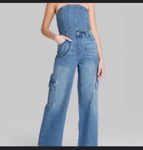 Wild Fable Blue Denim Jumpsuit